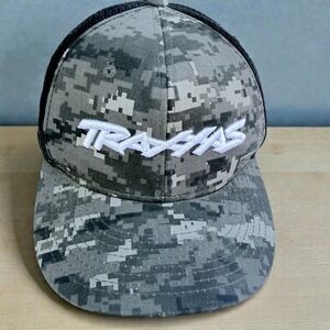 Traxxas Trucker Hat Grey Digital Camo Black Mesh Snapback Cap Style